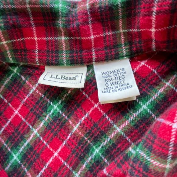 🔥L.L. Bean Flannel Plaided Green Red
Nightgown Cottage Farm Traditional Holiday - Picture 10 of 14
